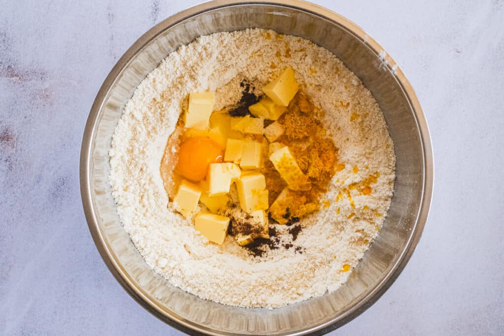 ingredients for gluten free shortbread dough