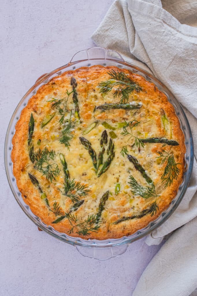 The baked crustless vegetable quiche.