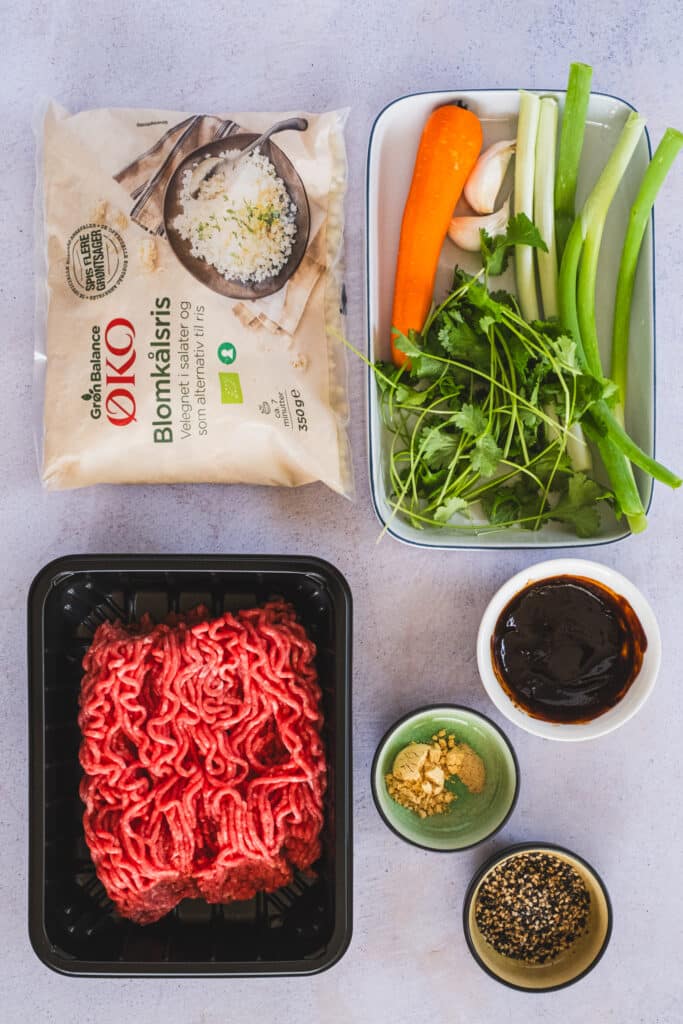 All the ingredients for the recipe.