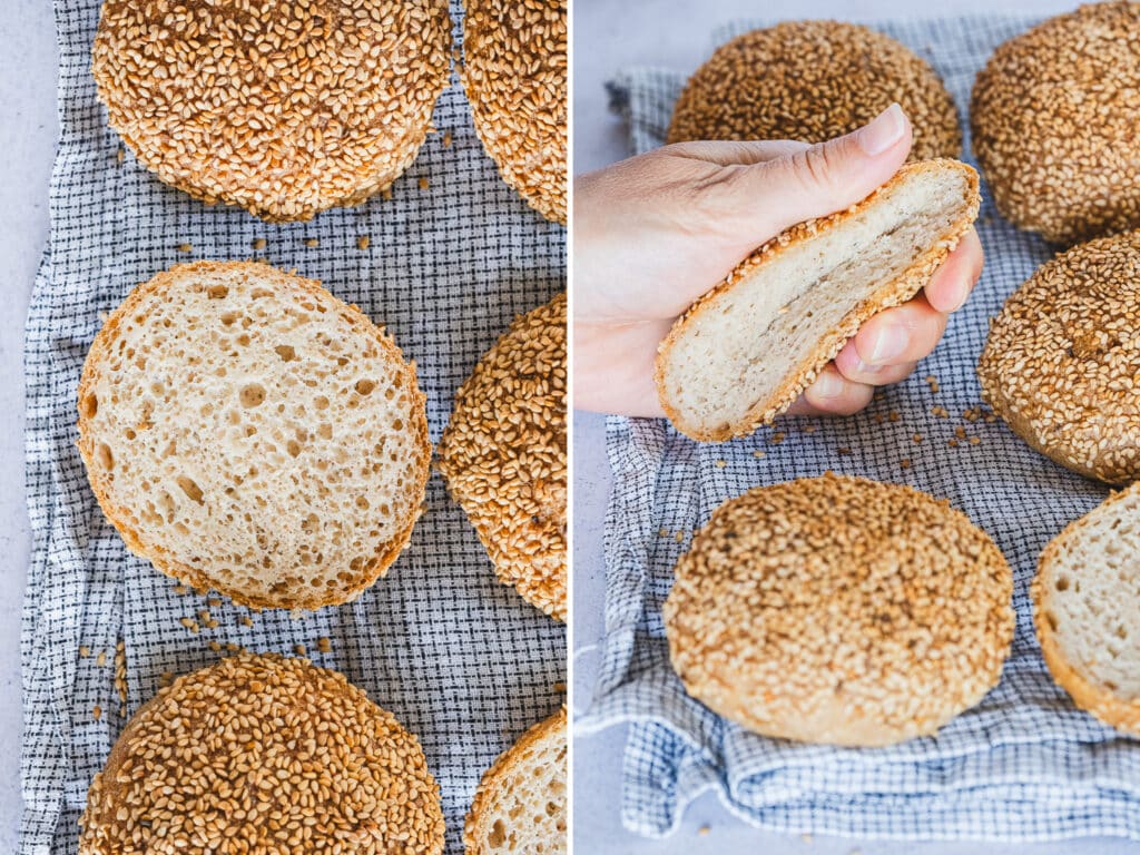The buns have been baked, and the texture looks freshly soft.