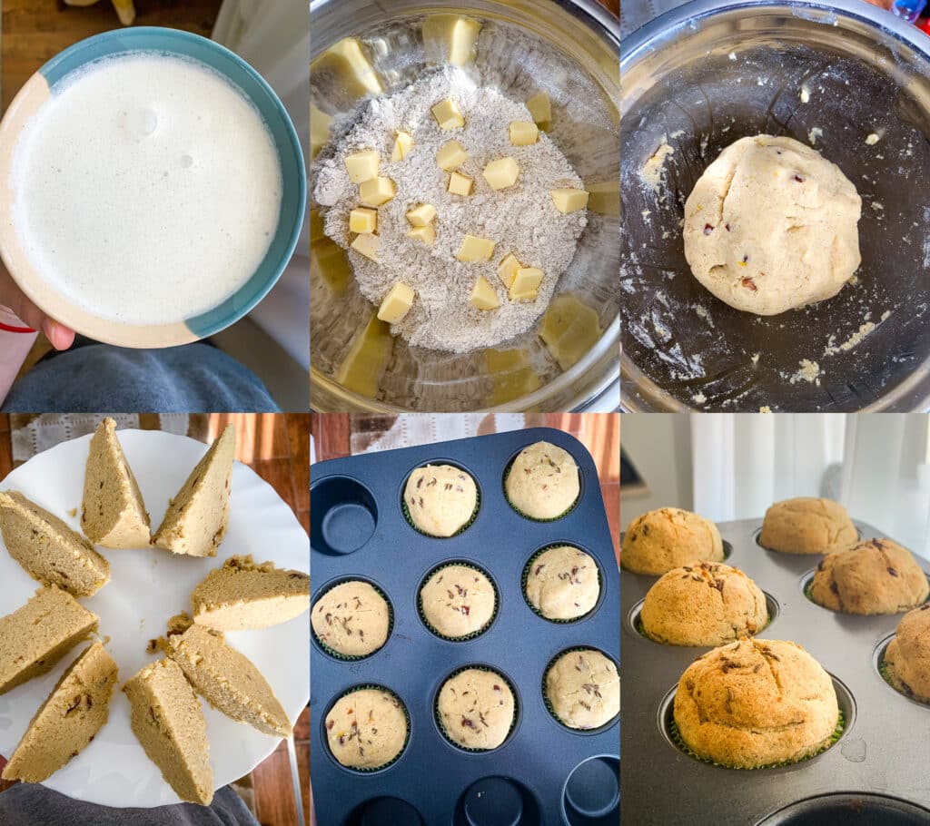 collage of making mini gluten free soda bread