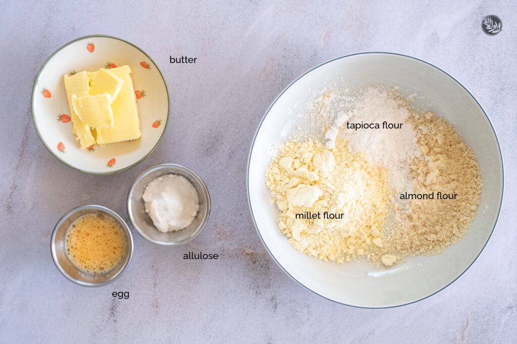 ingredients for a gluten free tart crust